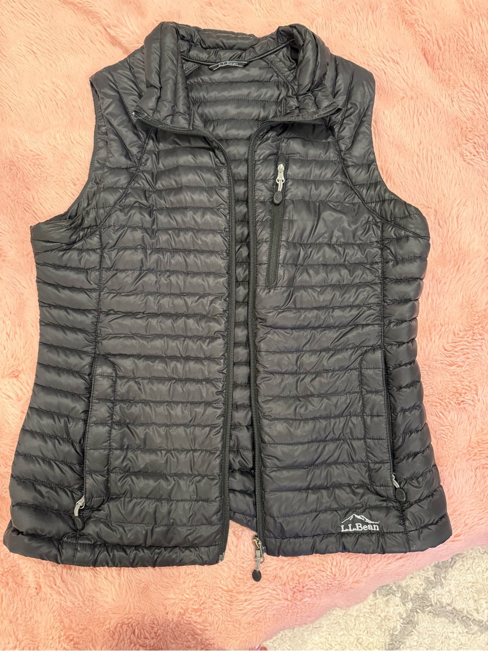 L.L. Bean Black Quilted Down-Style Vest